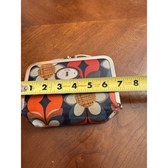 FOSSIL KEY PER Floral Kiss Lock Wallet Clutch Cosmetic Bag - Picture 13 of 14